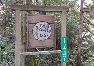 Cottage sign at the road