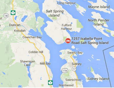 Map showing location of Daffodil Cove Cottage